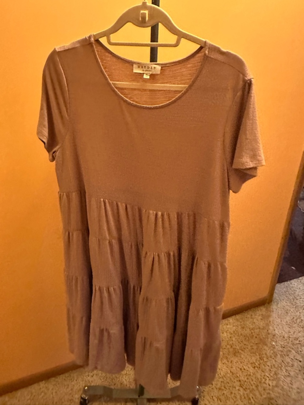 Hayden Mauve Tiered Short Sleeve Tunic
